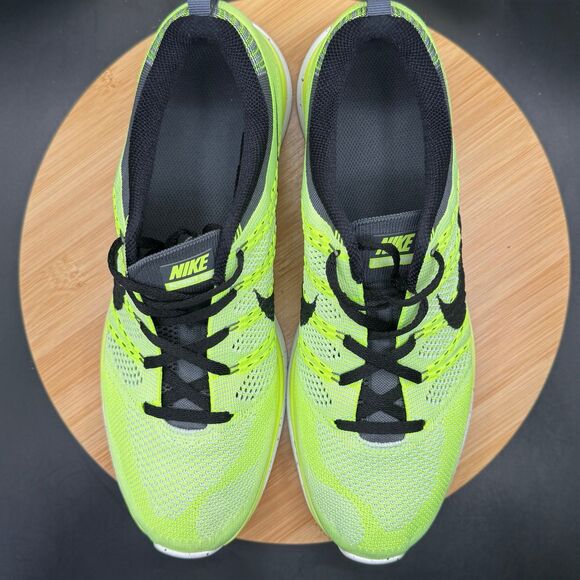 Nike Flyknit One+ Volt Neon Yellow Lunarlon Men’s Sz 11.5 Athletic Running Shoes